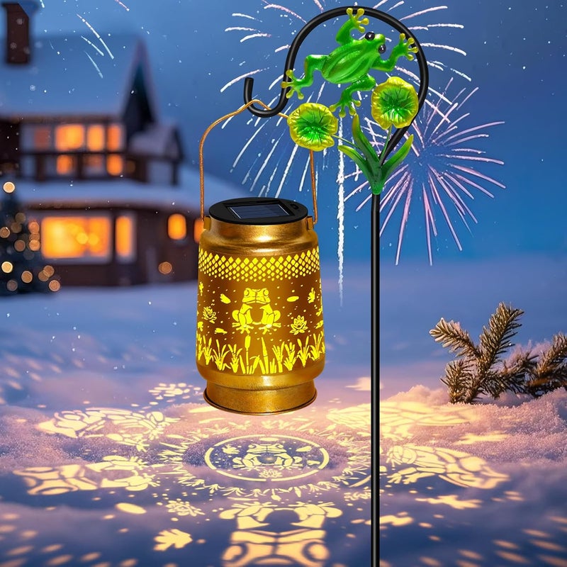 EDOF Frog Solar Lanterns Outdoor Waterproof with Shepherd Hook,Christmas Decorations Birthday Gift for Women Mom Grandma,Hanging Solar Lights,Cute Frog Decor for Outside Yard,Patio,Lawn,Garden Accessories - Image 2
